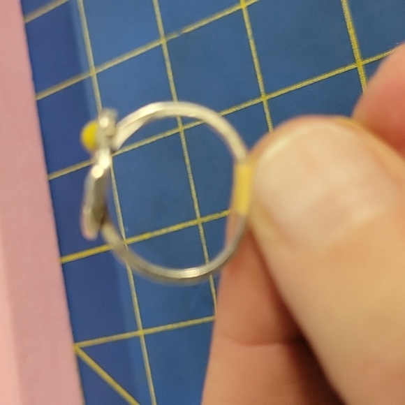 Cactus Silver Tone Yellow Stone Accent Ring Size 6 - Picture 2 of 6